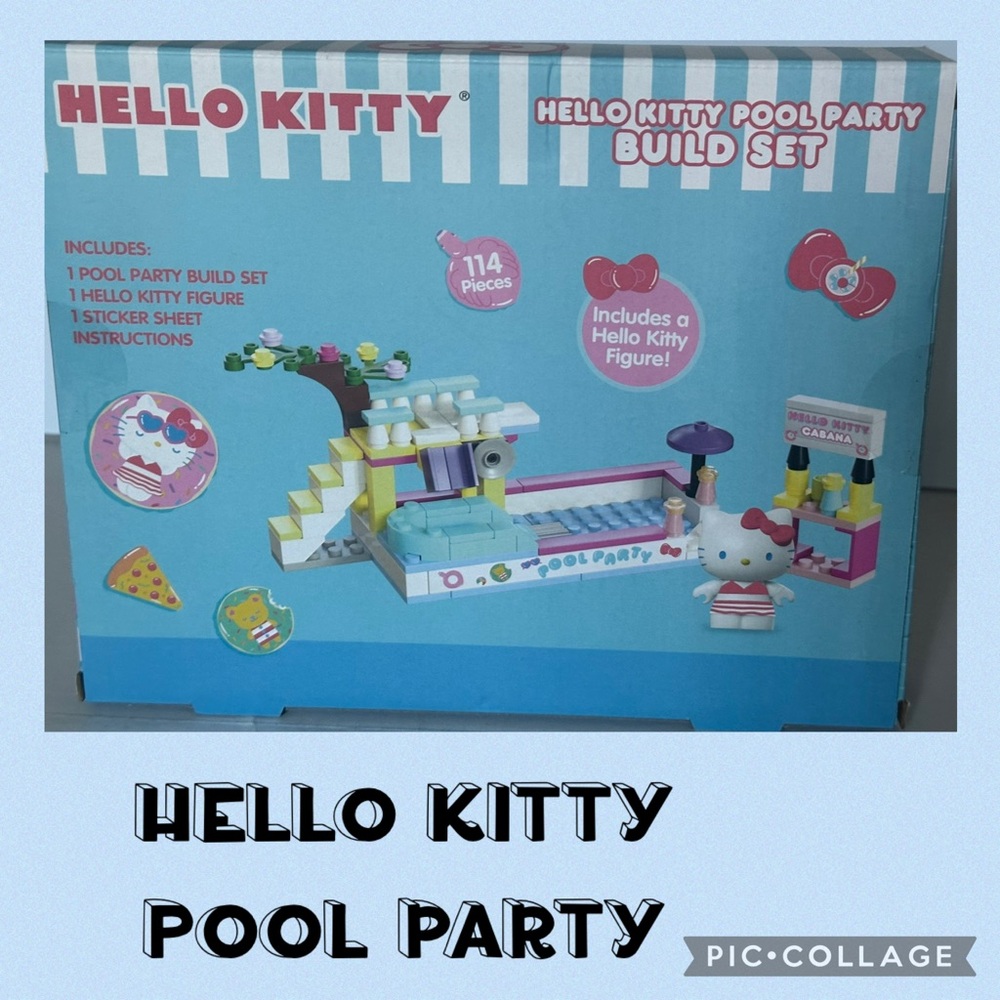 New Hello Kitty Pool Party Building Block Set - 114 Pieces